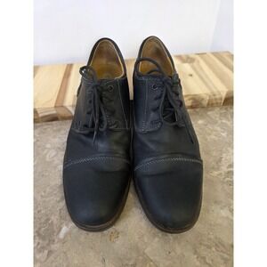 Men's GBX Black Leather Shoes Size 10.5 Cap Toe Casual Oxford Formal Workwear
